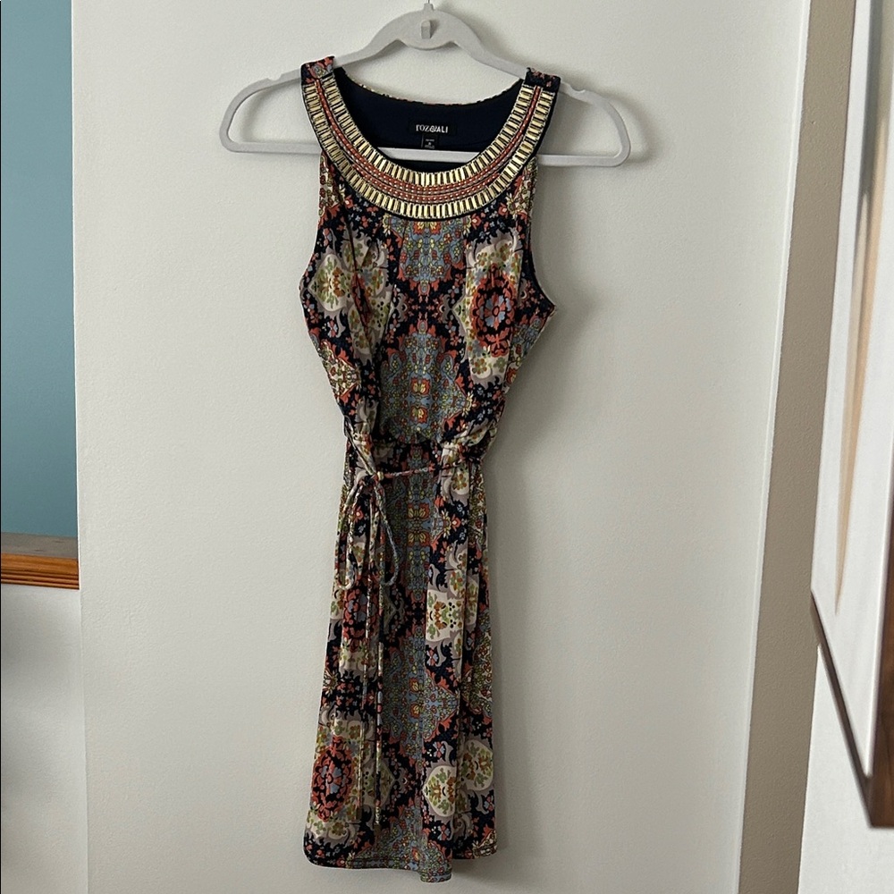 Roz & Ali Sleeveless Midi Dress - Black and Gold